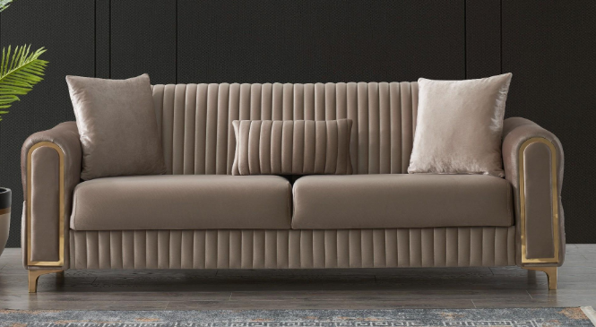 MELODY 2PCS LIVING ROOM SET IN TAUPE