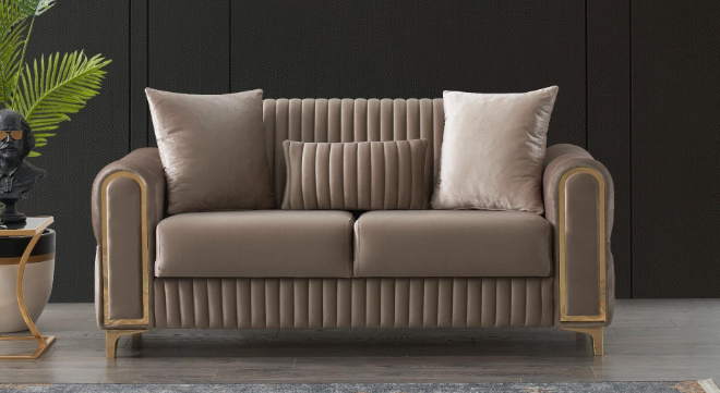 MELODY 2PCS LIVING ROOM SET IN TAUPE