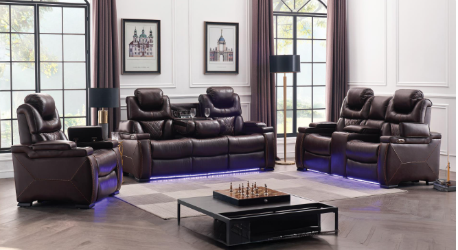 LEXUS 2PCS LIVING ROOM SET SOFA AND LOVESEAT  BROWN