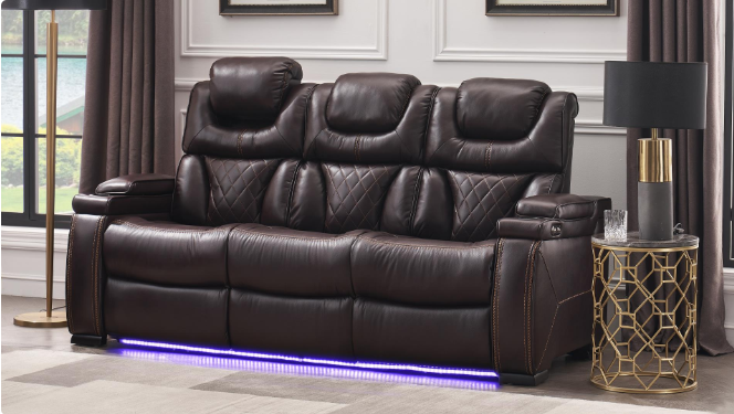 LEXUS 2PCS LIVING ROOM SET SOFA AND LOVESEAT  BROWN