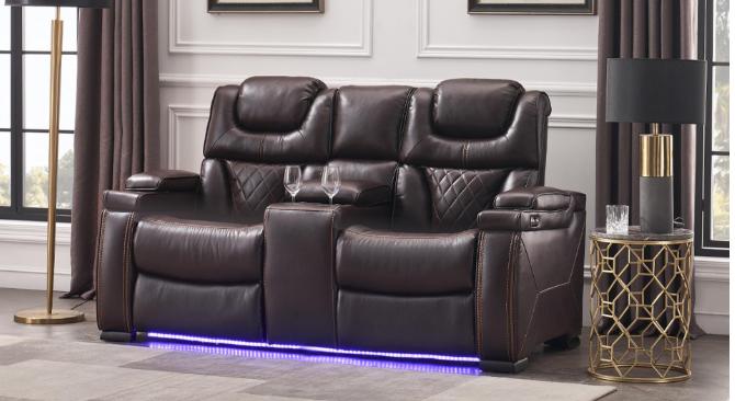 LEXUS 2PCS LIVING ROOM SET SOFA AND LOVESEAT  BROWN
