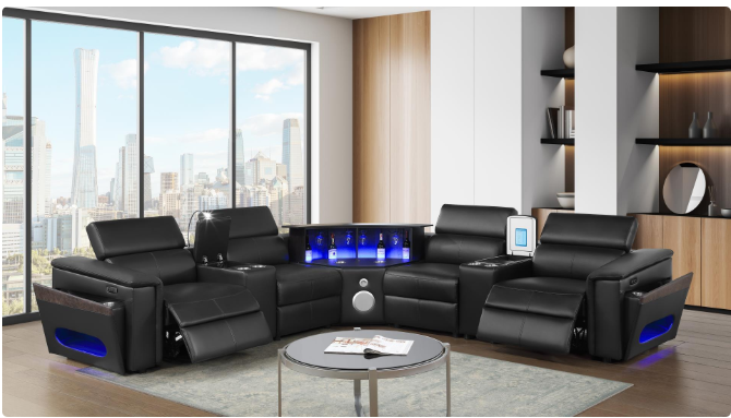 NOVA SECTIONAL SOFA IN BLACK