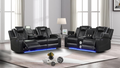 BENZI 2 PCS SET SOFA & LOVESEAT BLACK