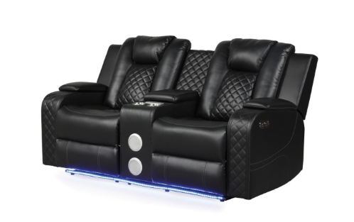 BENZI 2 PCS SET SOFA & LOVESEAT BLACK