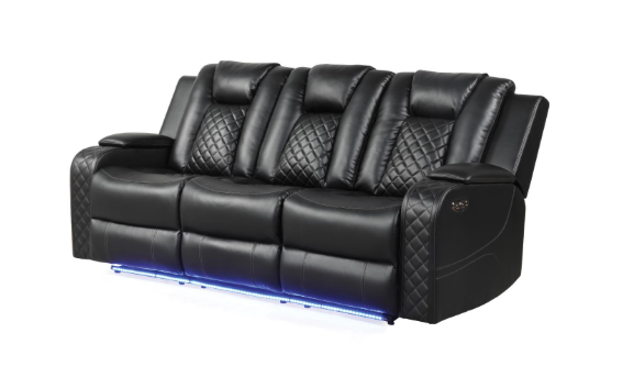 BENZI 2 PCS SET SOFA & LOVESEAT BLACK