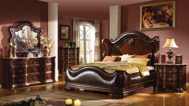 BELLA QUEEN BEDROOM SET IN DARK WALNUT (SP)