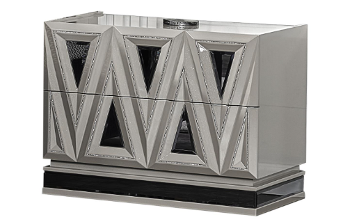 LAVITA QUEEN BEDROOM SET BLACK AND SILVER