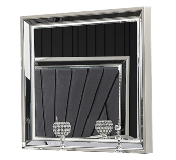 LAVITA QUEEN BEDROOM SET BLACK AND SILVER