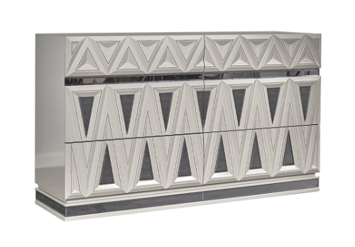 LAVITA QUEEN BEDROOM SET BLACK AND SILVER