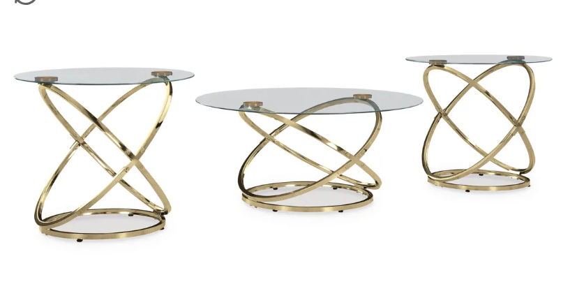 CRIMONTI STYLE GLASS 3 PC COFFEE TABLE SET