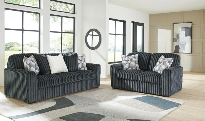 MIDNIGHT SOFA & LOVESEAT GUNMETAL