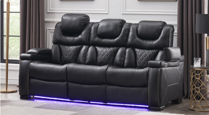 LEXUS 2PCS LIVING ROOM SET SOFA AND LOVESEAT  BLACK