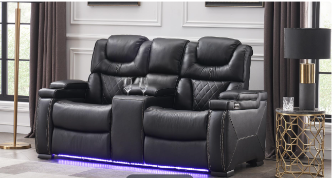 LEXUS 2PCS LIVING ROOM SET SOFA AND LOVESEAT  BLACK