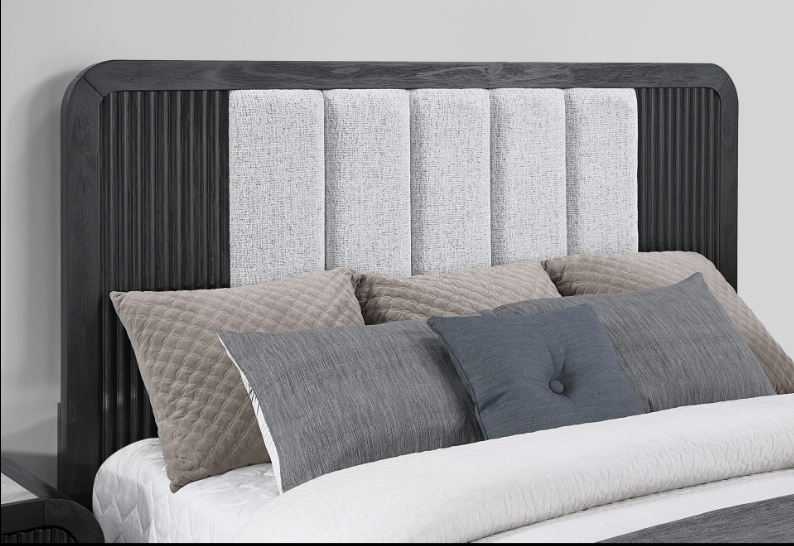 BECKETT RICK DARK BLACK AND WHITE TONE BEDROOM SET