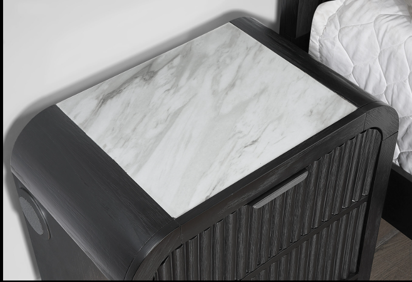 BECKETT RICK DARK BLACK AND WHITE TONE BEDROOM SET