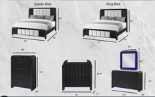 Load image into Gallery viewer, BECKETT RICK DARK BLACK AND WHITE TONE BEDROOM SET
