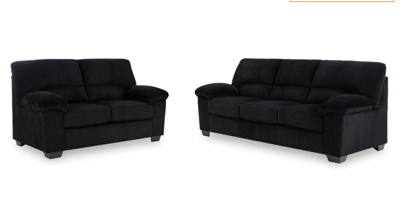 BLACK SIMPLEJOY  SOFA & LOVESEAT