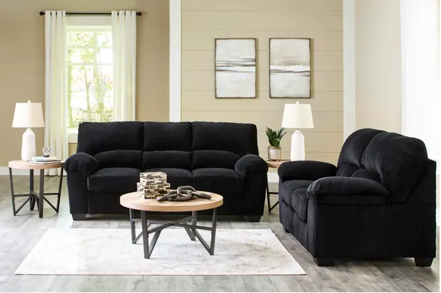 BLACK SIMPLEJOY  SOFA & LOVESEAT