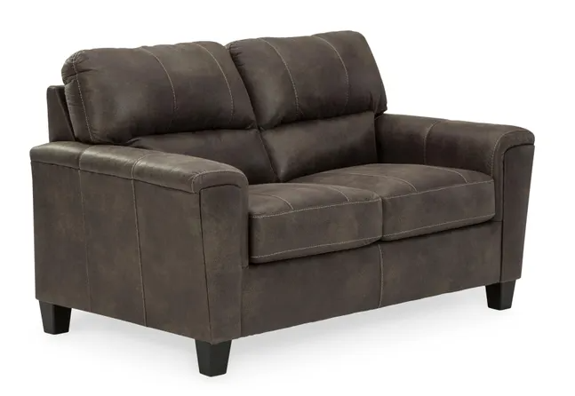 SMOKE F LEATHER  SOFA & LOVESEAT