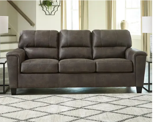SMOKE F LEATHER  SOFA & LOVESEAT