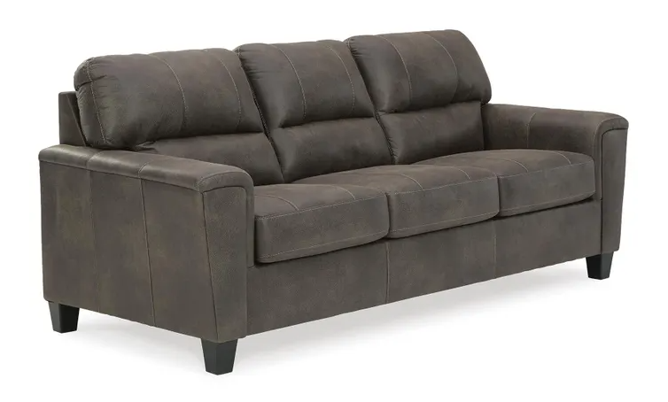 SMOKE F LEATHER  SOFA & LOVESEAT