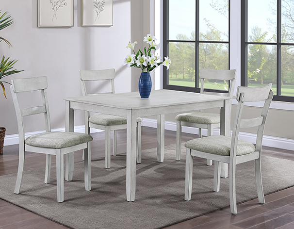 5-Piece Dinette Set — Driftwood White