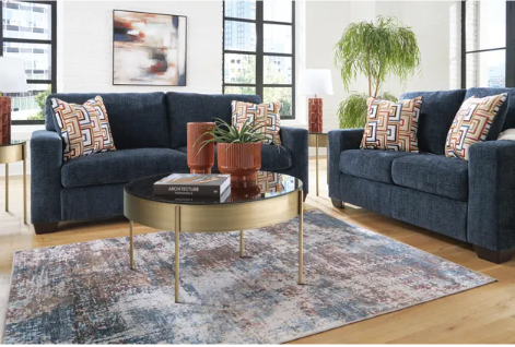 AVIEMORE NAVY BLUE SOFA & LOVESEAT
