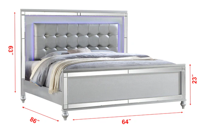 SILVER 5PC BEDROOM SET STERLING