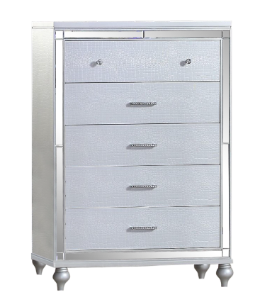 SILVER 5PC BEDROOM SET STERLING