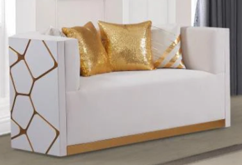 WHITE AND GOLD LIVING ROOM ( SUPER SALE LAST ONE !!!) FLOOR SAMPLE