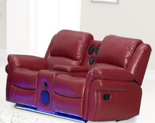 Load image into Gallery viewer, RED SOFA AND LOVESEAT ZZ MANUAL RECLINER WITH SPEAKER
