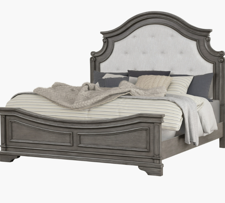 GRACE - GRAY QUEEN BEDROOM SET - TUFTED