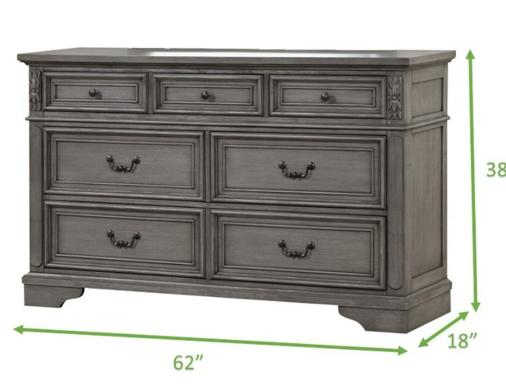 GRACE - GRAY QUEEN BEDROOM SET - TUFTED