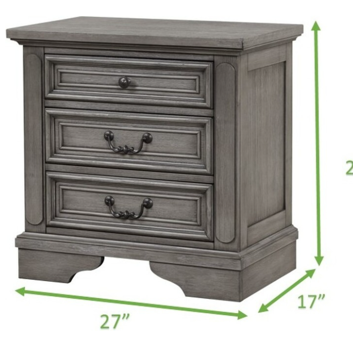 GRACE - GRAY QUEEN BEDROOM SET - TUFTED