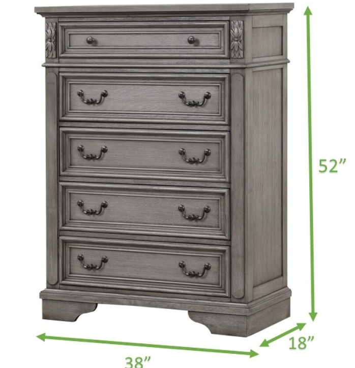 GRACE - GRAY QUEEN BEDROOM SET - TUFTED
