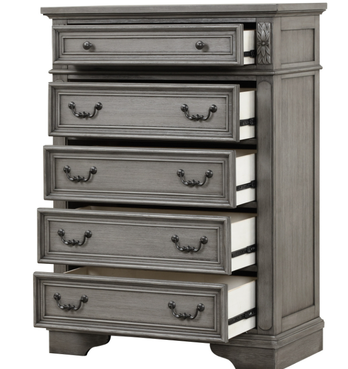 GRACE - GRAY QUEEN BEDROOM SET - TUFTED
