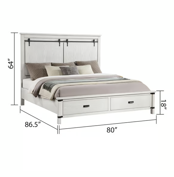 THE WHITE 5 PC BEDROOM SET LORETTA (FLOOR SAMPLE SALE)