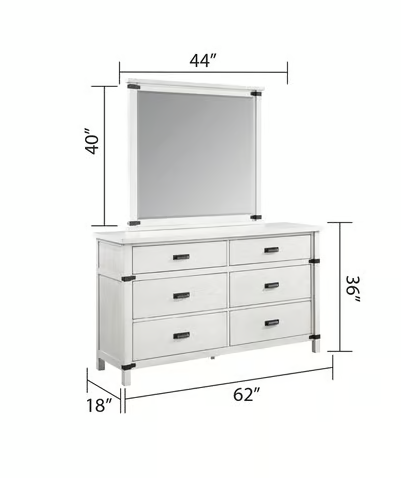 THE WHITE 5 PC BEDROOM SET LORETTA (FLOOR SAMPLE SALE)
