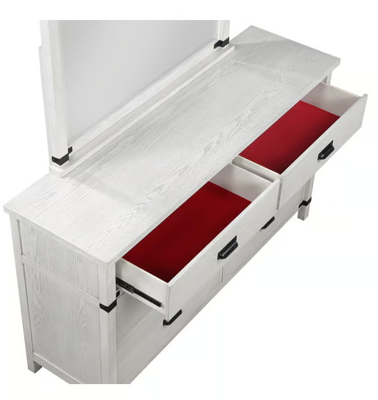 THE WHITE 5 PC BEDROOM SET LORETTA (FLOOR SAMPLE SALE)