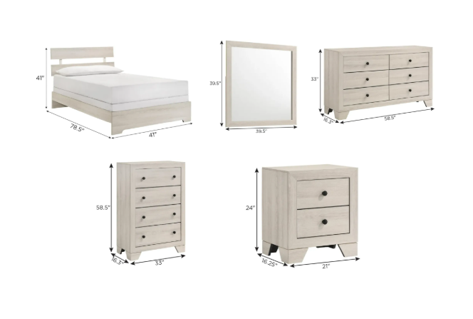ATTICUS BEDROOM QUEEN  SET WHITE