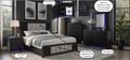 BECKETT RICK DARK BLACK AND WHITE TONE BEDROOM SET
