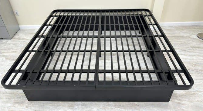 California King Metal Bed Frame with Pillow Top Mattress