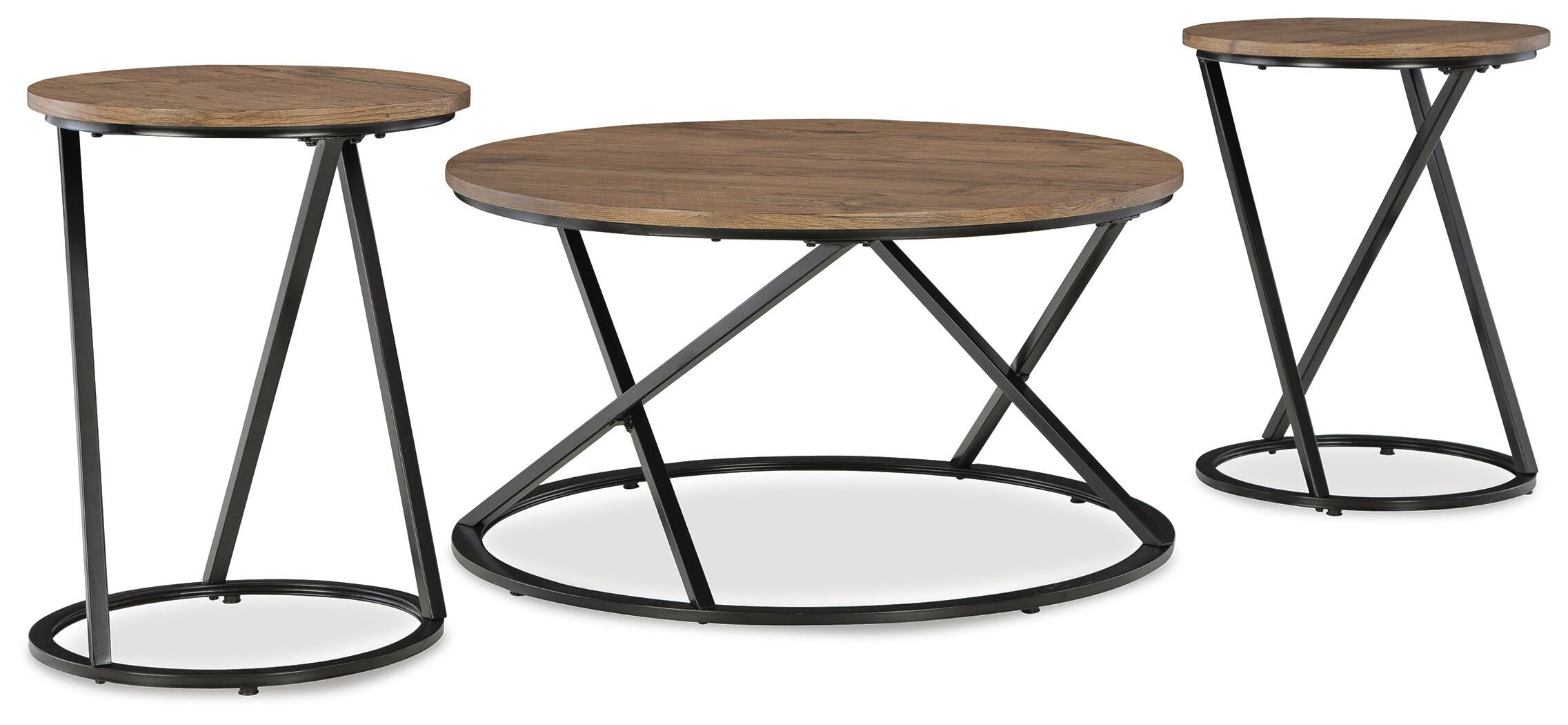 Cassbryn Occasional Table Set (3/CN) - Brown/Black
