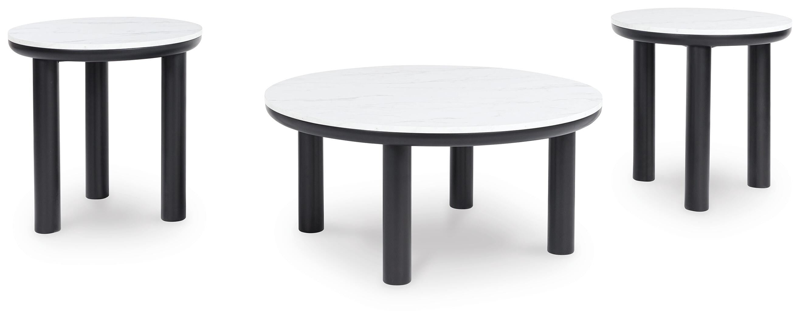 Xandrum Occasional Table Set (3/CN) - Black/White