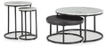 Jusmour Occasional Nesting TBL (4/CN) - Black/White