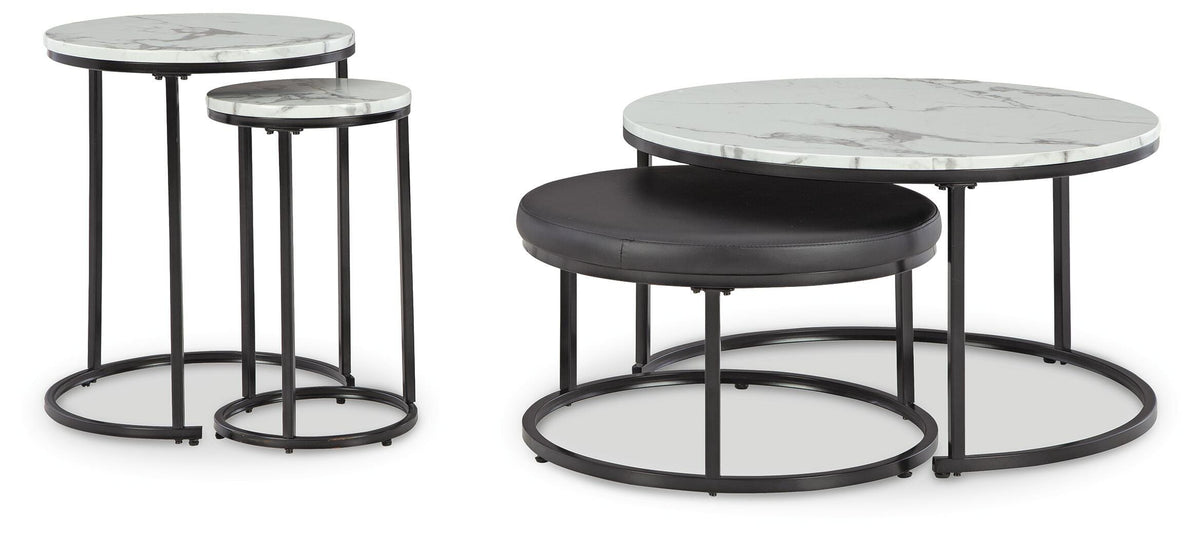 Jusmour Occasional Nesting TBL (4/CN) - Black/White