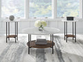 Wrenwich Occasional Table Set (3/CN) - Brown/Black/White