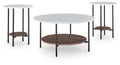 Wrenwich Occasional Table Set (3/CN) - Brown/Black/White