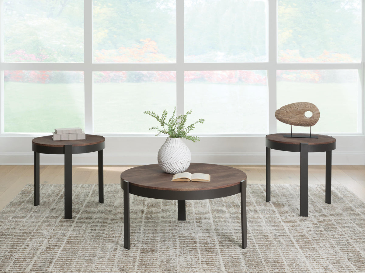 Horizon Hills Occasional Table Set (3/CN) - Brown/Black