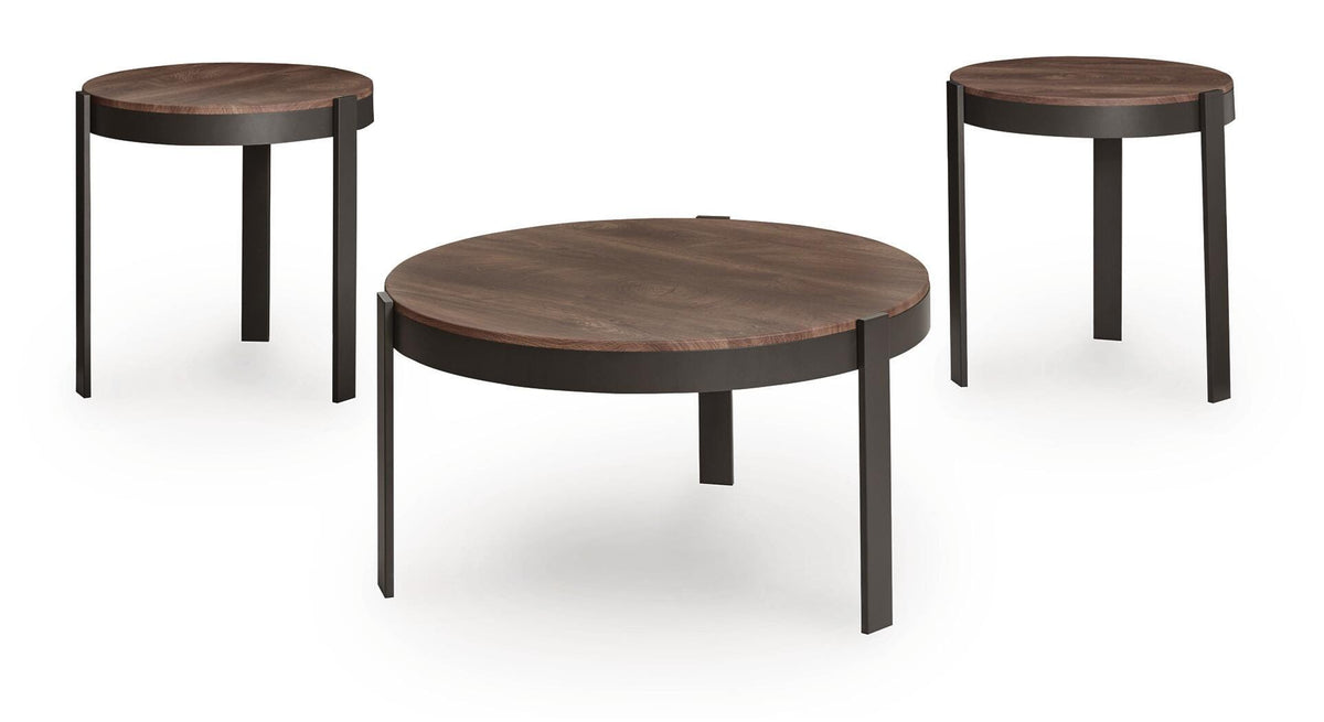 Horizon Hills Occasional Table Set (3/CN) - Brown/Black